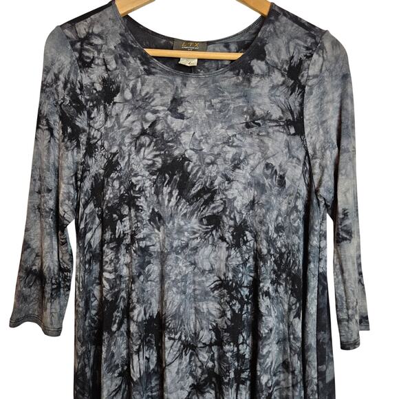 LTX Sportswear Womens Tie-Dye Boho Grunge Tunic Top Shark Bite Mini Dress Size L - Picture 2 of 11